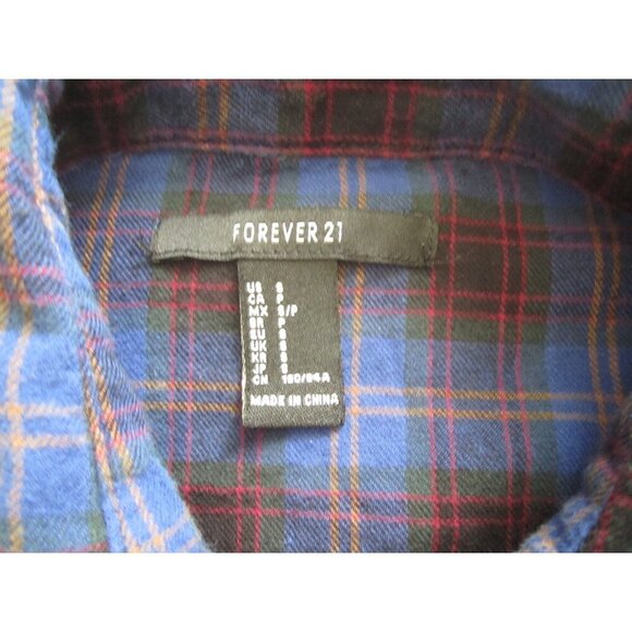 Women's Forever21 Plaid Pearl Snap Button Long Sleeve Shirt Sz S (WB384) - Picture 6 of 8